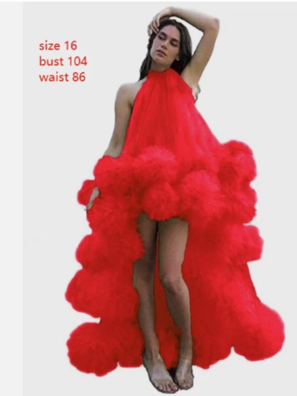 Women's Halter Prom Dress Ball Gowns Puffy Tulle High Low Formal Evening Party